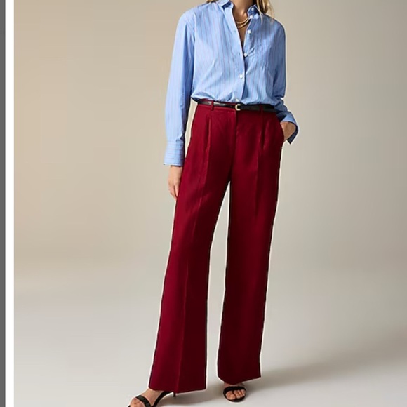 J.Crew Wide Leg Essential Pant Linen Roasted Cocoa US 8 - Picture 8 of 8